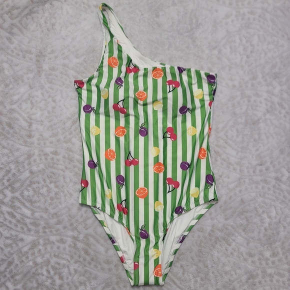 Modcloth The Lola One piece retro swimsuit Women's Size L Fruit Print NWOT - Picture 3 of 16